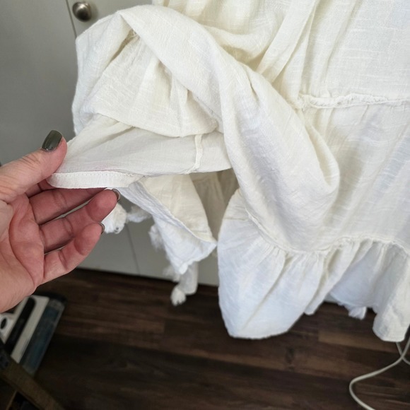 Z&L Made With Love Med White Cotton gauze Tassel Maxi Dress Boho Peasant Indie - Picture 7 of 13